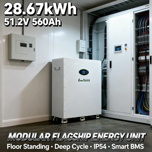 Batterie au lithium 51,2 V 48 V 560 Ah 28 kWh pour système d'énergie solaire hors réseau, sur pied avec roues - Product Image 4