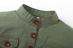 Robe à manches courtes pour enfants filles, coton, vert, <span class=keywords><strong>militaire</strong></span>, nouvelle collection d'europe, 2020 - Product Image 4