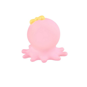 Cute Pink Octopus Silicone Toy With Yellow <b>Bow</b> Soft Slow Rebound Promotional <b>Gift</b> - Product Image 2