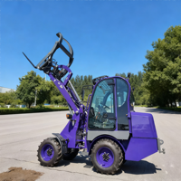 Caricatore Frontale Elettrico Multifunzionale per Fattoria e Giardino, 0,5-1 Tonnellata, a Batteria, 4 Ruote Motrici, Mini Caricatore Articolato