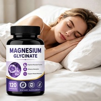 Capsules de glycinate de magnésium OEM Halal GMP 120 capsules végétales Complément alimentaire pour la fonction musculaire Relaxation Sans gluten