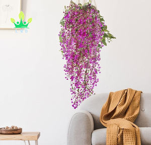 2 stuks kunstmatige hangende gras- en klimopbloemen voor thuis, tuin, kantoor, bruiloftdecoratie - levensecht met lange levensduur - Product Image 6