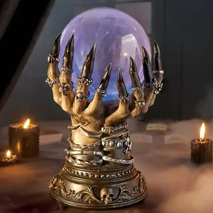 할로윈 크리스탈 공 크리 에이 티브 빛나는 럭셔리 Celestial 매직 해골 손가락 플라즈마 공 유령 홈 장식