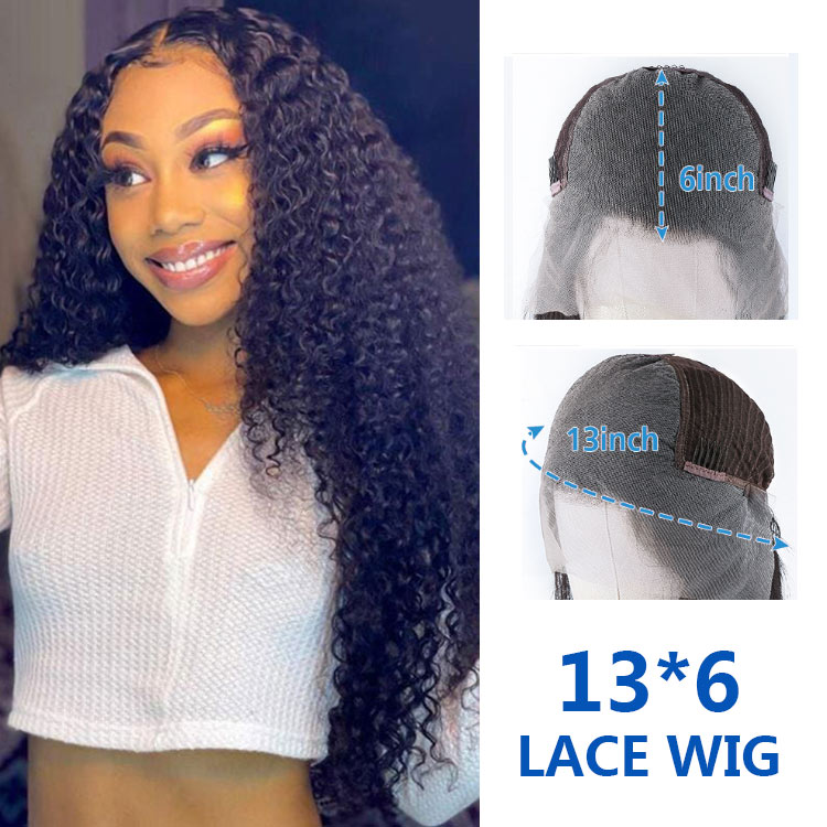 13*6 Peluca de encaje-rizado