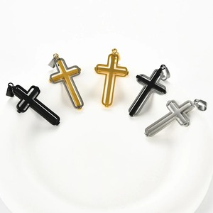 Collier pendentif croix creuse en acier inoxydable pour hommes et femmes, chaîne religieuse unique, pendentifs, accessoires de fabrication de bijoux DIY - Product Image 6