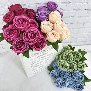 Pas cher Prix Faux Chou <span class=keywords><strong>Rose</strong></span> Bush Mariage Fleur Artificielle Décorative 7 Têtes <span class=keywords><strong>Rose</strong></span> <span class=keywords><strong>Bouquet</strong></span> - Product Image 5