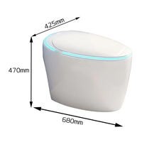 WC intelligent monobloc OVS avec bidet intégré, chasse d'eau automatique par capteur, fonctionnement automatique et télécommande