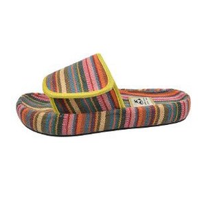 Alta calidad novedoso diseñador otoño moda raya antideslizante diapositiva suave al aire libre e Interior zapatillas para mujer - Product Image 2