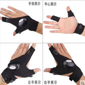 Guantes de pesca con luces, tres dedos expuestos, de neopreno, talla única, para pesca nocturna, cebo y reparación de automóviles - Product Image 2