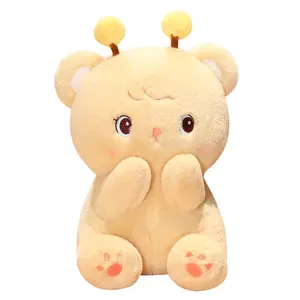 OEM/ODM dolması hayvan yumuşak arı bebek çocuk çocuklar için uyku yastığı Sunshine bal ayı peluş oyuncak