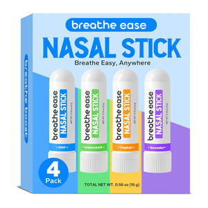 Lot de 4 bâtons nasaux, inhalateur portable pour la respiration et le soulagement des allergies, ensemble de bâtons nasaux avec menthe, tropicale, menthe hivernale et <span class=keywords><strong>lavande</strong></span> - Product Image 1