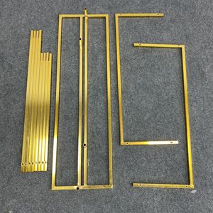 Arco di nozze oro sfondo con cornice in metallo lucido decorazione fiale per matrimonio arco sfondo palloncino fiori Stand - Product Image 3