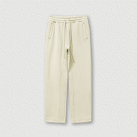 Pantalon de jogging streetwear épais en molleton 345 GSM, anti-rétrécissement, compatible sèche-linge, coupe décontractée ample avec cordon de serrage