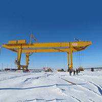 Grue portique conteneurisée sur rail 40t, boîte de vitesses motorisée, hauteur de levage 30m, portée 7,5-40m, voie fixe, fonctionnement fluide, pour manutention ferroviaire