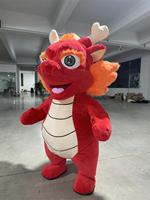 Costume de mascotte de dragon de danse chinoise costumes 2m Costume de dinosaure de dessin animé gonflable costumes en peluche pour les événements et les festivals