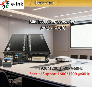 Mini DVI Fiber Optic Extender Âm Thanh Stereo Bên Ngoài 1080P 60Hz <span class=keywords><strong>Video</strong></span> Chuyển Đổi 20Km <span class=keywords><strong>D</strong></span>ài Khoảng Cách Truyền Nhôm Hợp Kim - Product Image 3