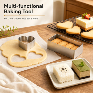 High Quality Stainless Steel Different Shapes Stainless Steel Cake Mousse <strong>Ring</strong> Rectangle Cookie <strong>Cutter</strong> - Product Image 4