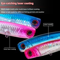Leurre de pêche artificiel flottant pour bateau en ABS imprimé, pour eau salée, 21g 55g, avec hameçons, pour lancer longue distance