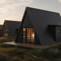 Maison préfabriquée contemporaine S500 A-Frame pour hébergement de vacances en zone rurale, production en usine pour entrepreneurs