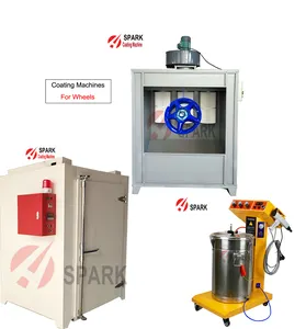 Powder Coating Production Line with gas oven automatic powder coating gun reciprocator powder hopper cabinet coating machine