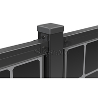 Système de montage vertical de clôture solaire à cadre noir pour un support sécurisé des panneaux photovoltaïques et des applications solaires pour jardins et fermes