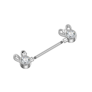 Set de 10 Lindos Clips para Orejas de Conejo, Anillo de Zirconia <span class=keywords><strong>Grande</strong></span> para Pezón, Barra Plateada, Joyería de Acero Inoxidable para <span class=keywords><strong>Piercing</strong></span> Corporal, para Bodas - Product Image 3