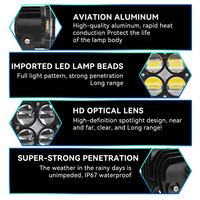 Nouvel ensemble de projecteurs LED pour moto 12V 40W IP67 étanche 8000 Lumens Phares/Feux latéraux super lumineux Feux de brouillard