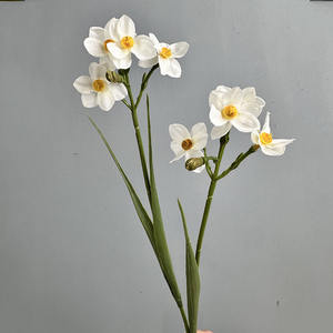 Vero tocco artificiale narciso Plumeria Bouquet fiori selvatici narciso artificiali fiori per la casa Hotel decorazione floreale - Product Image 4