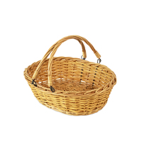 Ensemble de paniers tissés en saule naturel ovales faits à la main JY avec poignée, grands paniers en osier noirs pour cadeaux