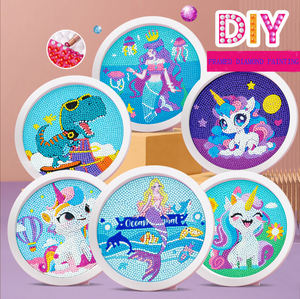 Dessin animé <span class=keywords><strong>licorne</strong></span> bricolage <span class=keywords><strong>diamant</strong></span> peinture Kit rond encadré cristal Art Puzzle pour enfants Animal <span class=keywords><strong>diamant</strong></span> peinture - Product Image 5
