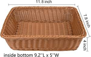 سلة تخزين بلاستيكية من الروطان لعام 2026 من إنتاج H&T، إطار عرض، سلة هدايا، سلة من الخيزران والروطان المنسوج للتخزين - Product Image 2