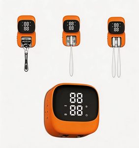 2026 newly designed Hands-free wave induction Automatic open cover <b>LED</b> <b>clock</b> display Toothbrush sanitizers holder - Product Image 3