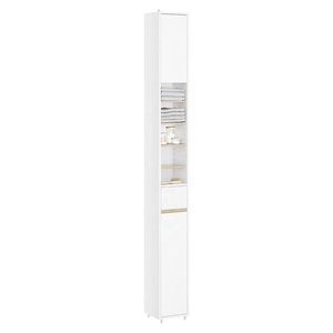 Mueble <span class=keywords><strong>de</strong></span> Baño <span class=keywords><strong>de</strong></span> Madera, Independiente, Alto y Estrecho, Ahorra Espacio, con Estante Ajustable - Product Image 3