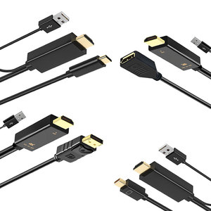 Prime Câble Mâle HDMI avec <span class=keywords><strong>Usb</strong></span> puissance à Type C ou DP mâle ou DP femelle ou Mini DP mâle PVC 4k HD 60hz0.5 m câble - Product Image 1