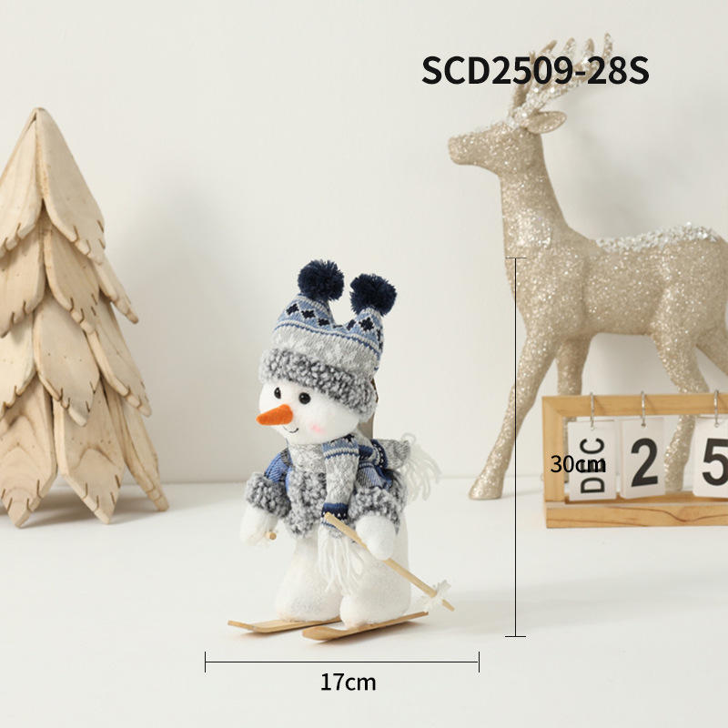 มนุษย์หิมะสกีสีน้ำเงิน/ขาว (หมวกบอลคู่)