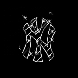 Bling New York Rhinestone chuyển sắt trên NY bóng chày nóng-sửa chữa sắt Rhinestone truyền nhiệt Decal Thiết kế vá đính - Product Image 1
