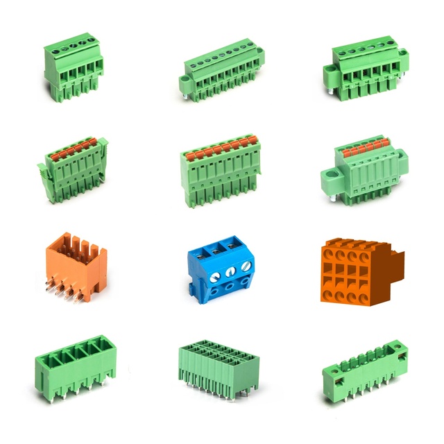 3.81mm 5.08mm Pluggable 2-24 Pin Screw Electrical Terminal Blocks Connectors Male and Female Wire Harness Electrical Connectors
