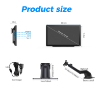 Lecteur stéréo de voiture sans fil de 9 pouces avec écran IPS 2.5D lecteur portable de navigation GPS avant arrière 1080P