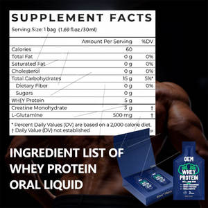 Integratore Pre-Allenamento ad Alta Intensità con Proteine Vegane Liquide Personalizzate a Basso Prezzo per lo Sviluppo Muscolare - Product Image 3