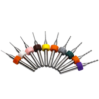 Mata bor PCB Mini Tungsten Carbide, Set mata bor CNC papan sirkuit mikro, mata bor Mini PCB baja Tungsten 0.3-1.2mm, 10 buah/Set