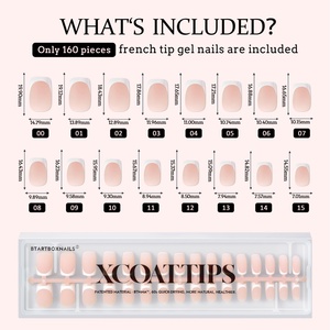 Faux Ongles en Gros Courts Carrés Stiletto French Manucure en Gel Souple Couverture Complète Réutilisables Paquet en Vrac 150/160 Pièces - Product Image 6