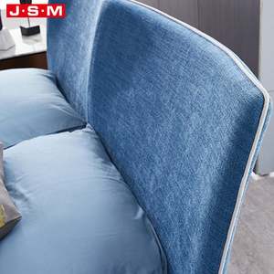 Derniers meubles de luxe pour chambre à coucher Ensemble de lit Lit double king size en bois massif avec tissu - Product Image 6