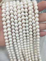 Vente en gros de perles d'eau douce naturelles rondes de 4 mm à 10 mm, perles en vrac pour la fabrication de bijoux