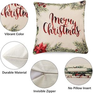 Christmas <strong>Decorations</strong> <strong>Throw</strong> <strong>Pillow</strong> Covers 18X18 Inch Winter Holiday Cotton Linen <strong>Throw</strong> Christmas <strong>Pillow</strong> Case Cover - Product Image 2