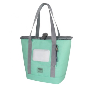 Insulated Cooler Bag 20L Mint Green Handle Zipper Closure Picnic Food Storage - Product Image 5