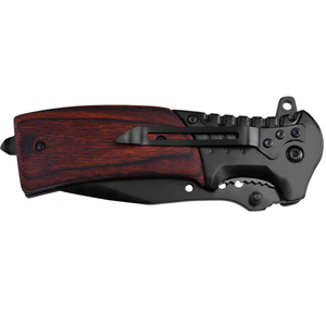 <span class=keywords><strong>Couteau</strong></span> de poche pliant en acier noir avec manche en bois, design tactique de chasse pour la survie et le camping, avec clip <span class=keywords><strong>ceinture</strong></span> - Vente chaude - Product Image 5
