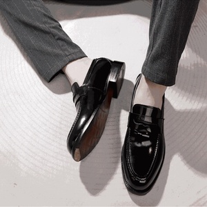 Nouveaux Mocassins Formels en Cuir Cordovan à Enfiler, Imperméables, Respirants, Résistants à l'Usure, Semelle <span class=keywords><strong>Goodyear</strong></span>, à Pompons, Automne/<span class=keywords><strong>Hiver</strong></span> - Product Image 5