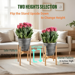 Verstelbare Indoor Bamboe Hout Plant Stand Full Instelbaarheid Bloempotten & Plantenbakken Houder 9-12.5 Inch Plantenbak Voor Huis Tuin - Product Image 3