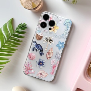 Funda de teléfono móvil TPU con estampado de concha de flor de tortuga marina a prueba de golpes para <span class=keywords><strong>Iphone</strong></span> 8 X Xr Xs 11 12 13 14 15 16 17 Pro Max - Product Image 3
