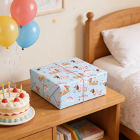 Rouleau de papier d'emballage d'anniversaire pour chien RUSPEPA, rose, pour filles, avec ballon gâteau Teckel